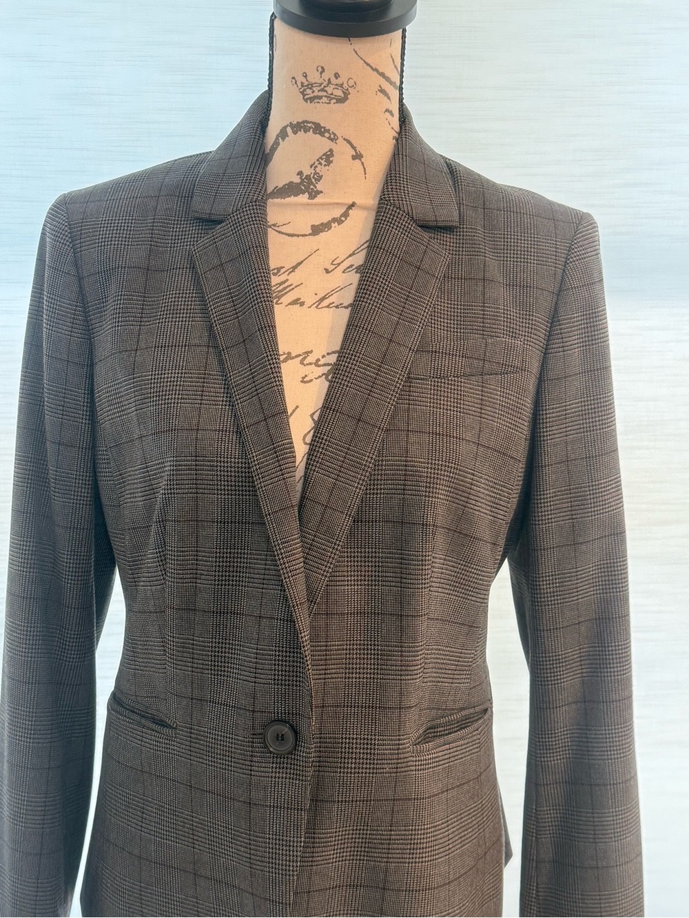 Ann Taylor Gray Plaid Tailored Women's Blazer